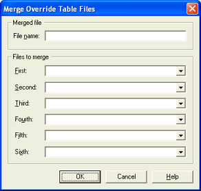 Merge Override Table Files Dialog Box