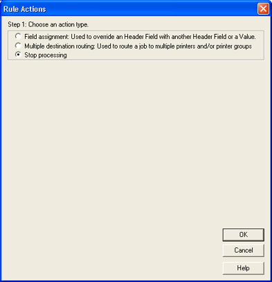 Rules Actions Dialog Box