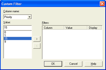 Custom Filter Dialog Box
