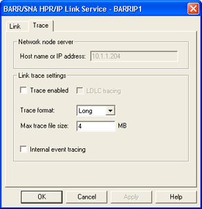 HPR/IP Trace Tab