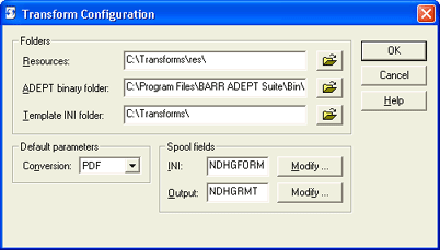 Transform Configuration dialog box