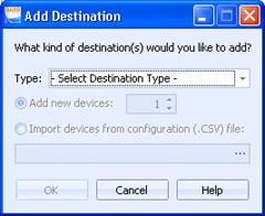 Add Destination Device Dialog Box