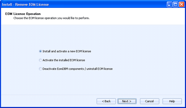 EOM License Operation