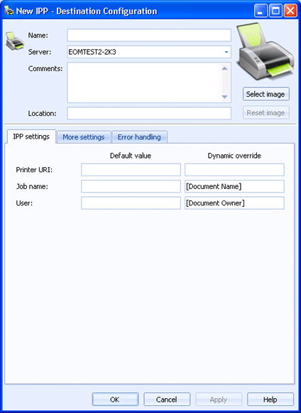 IPP Settings Tab