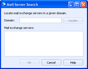 Mail Server Search dialog box