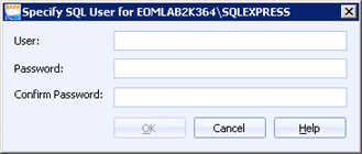 Specify SQL User dialog box