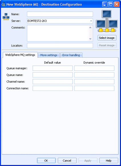 WebSphere MQ Settings Tab